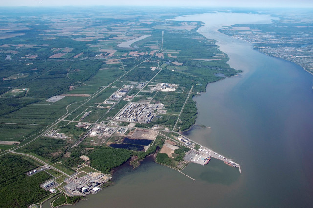 BASF's cathode active materials and battery recycling site along Saint Lawrence River in Bécancour, Quebec, Canada. Source: BASF