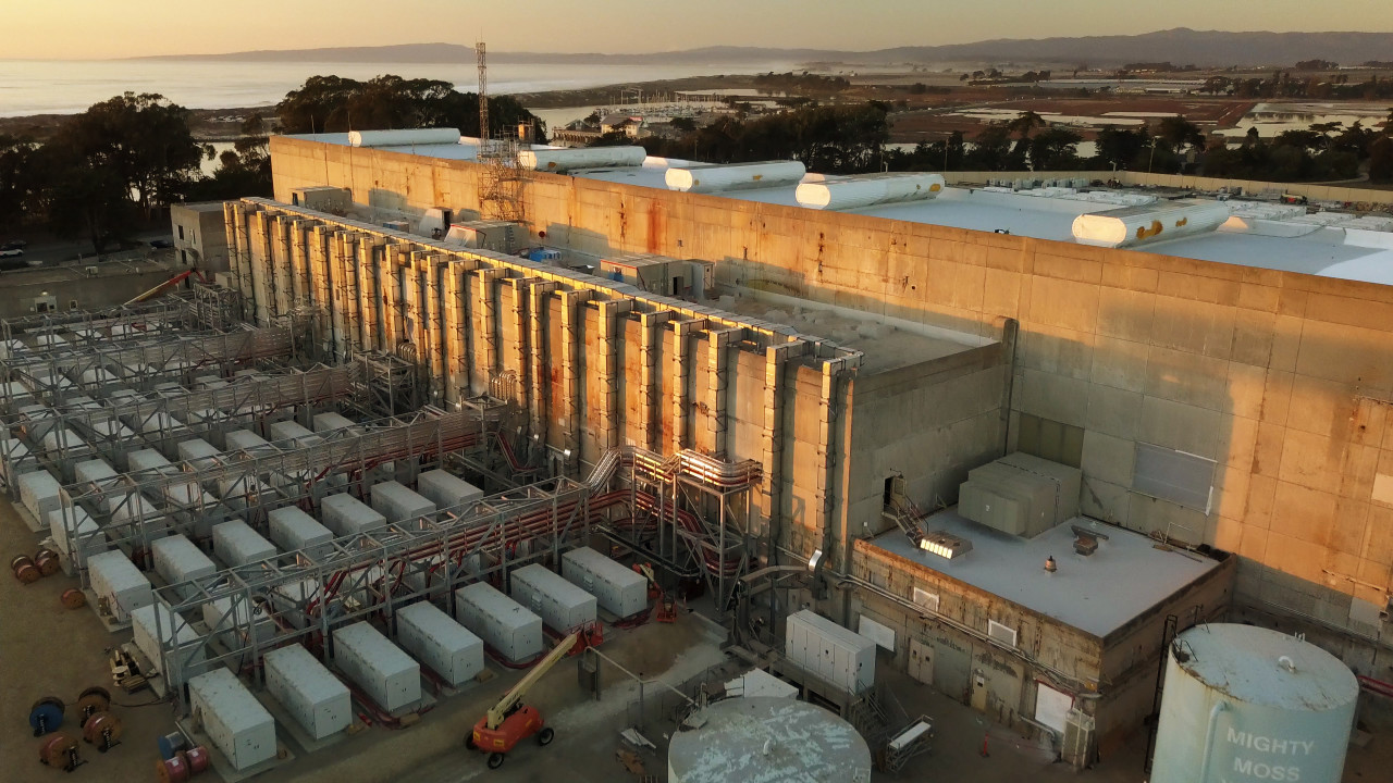The Moss Landing battery energy storage facility in California, US.