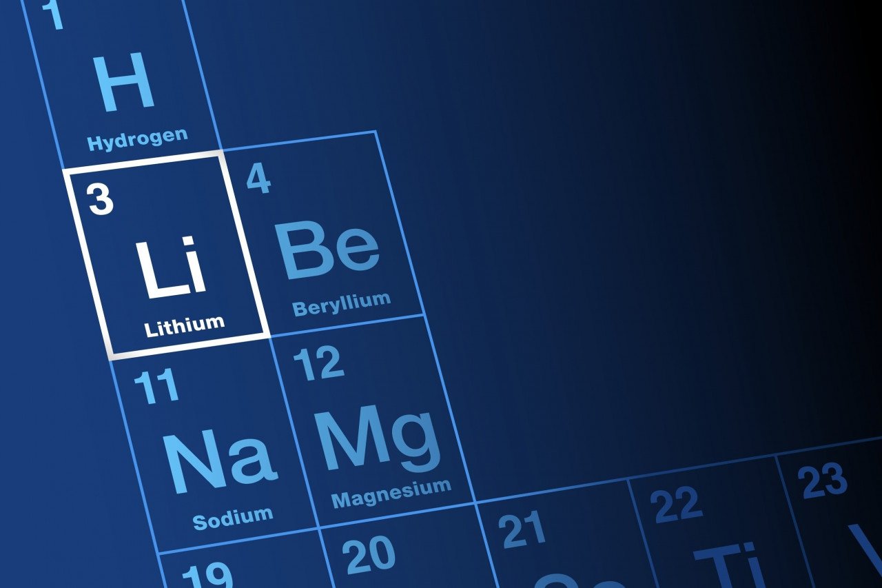 Lithium chemical in the table of elements. Image for representation purpose only.